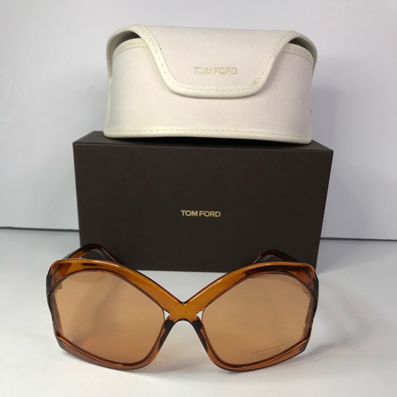 💯 - New Authentic Tom Ford Brown Oversized Ladies Sunglasses FT0903 48E 68. - Picture 4 of 14